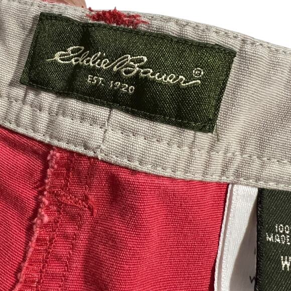 Eddie Bauer Cargo Shorts Size 10 Red Cotton Outdoor Casual Womens - Picture 5 of 9